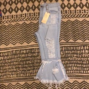 Fray what you mean flare leg jeans